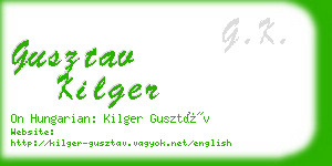 gusztav kilger business card